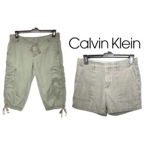 Calvin Klein army green shorts and capris both size 10